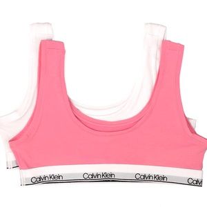 NEW Calvin Klein Girls PINK bralette set 6-6x